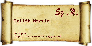 Szilák Martin névjegykártya
