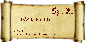 Szilák Martin névjegykártya