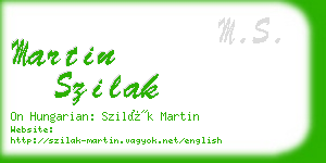 martin szilak business card